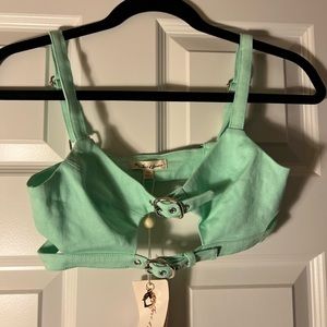 For love and lemons teal bralette/crop top. Brand new and not sold anymore